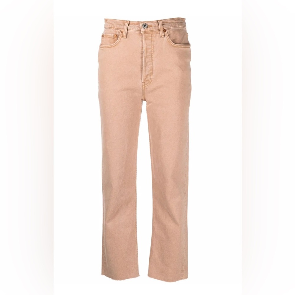 RE/DONE ’70s Ultra High Cropped Jeans – Sepia Beige Womens, 24, NWT - Picture 4 of 5